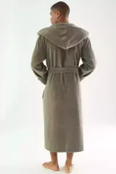 Махровый мужской халат 7230 хаки Nusa Турция