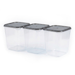Набор контейнеров 14х14х16 с крышкой для сыпучих продуктов 3 шт, полипропилен