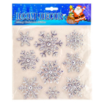 Наклейка новогодняя 18*22 см, 6 видов микс, в пакет