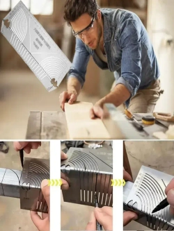 Угловая строительная линейка 3D / Угольник столярный разметочный / Линейка - угольник/20mm-65mm