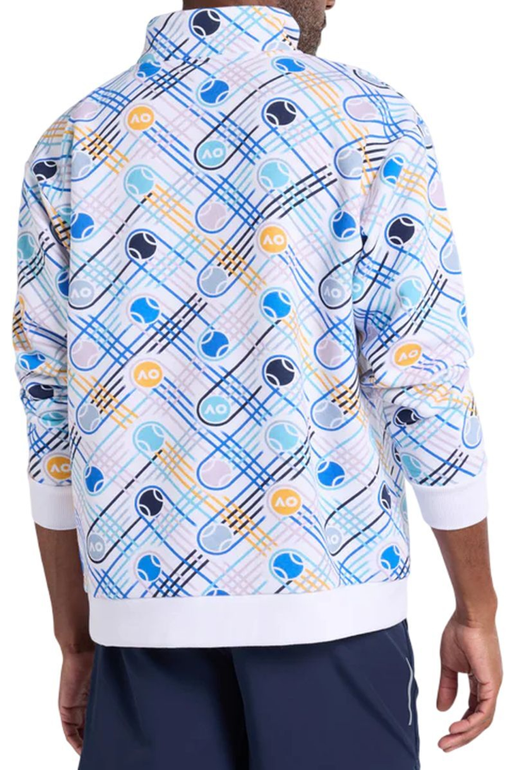 Мужская теннисная кофта Australian Open Quarter Zip Fleece - белый