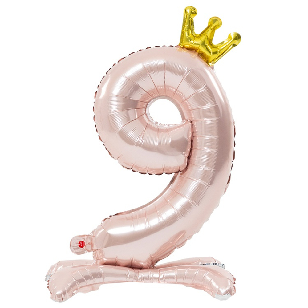 Шар фольгированный Цифра 9 81 см (Розовый)