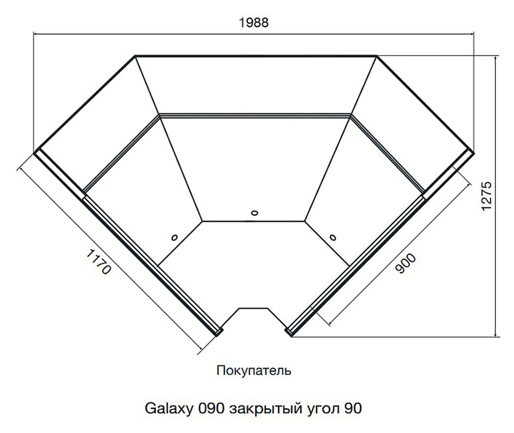Витрина холодильная Dazzl Galaxy 090 ЗУ 90 вентилируемая прессервы