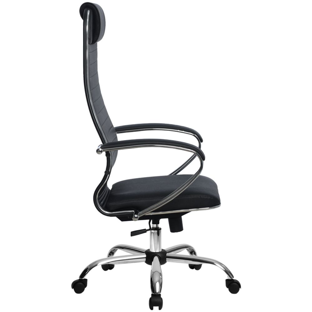 Кресло руководителя Метта "S" SU-1-BK комплект 17, CH, экокожа перф. черн. №48, топ-ган (101/003, 131/003)