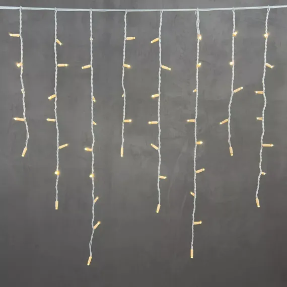 Светодиодная бахрома с колпачком 3,2*0,9 м., 168 теплых белых LED ламп, каучуковый белый провод, LTC (LL168-8-2WW)