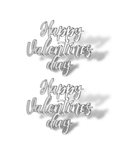 Топпер Мини надпись  "Happy Valentines day"  (2шт в упак) акрил
