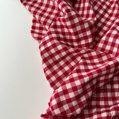 Вареный хлопок 250см. Красная клетка