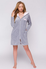 Халат Pink Flaming с капюшоном (Размер: L-XL) (Цвет: серый)