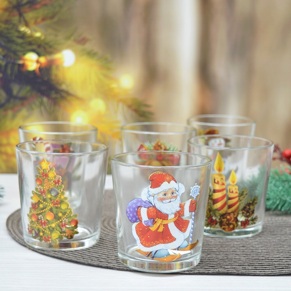 Набор стаканов 6шт 250мл "Happy New Year" (низкие)