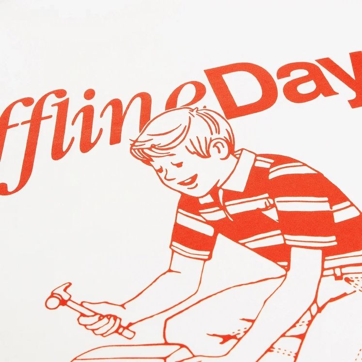 Футболка HAIDED OFFLINE DAY HW, экрю