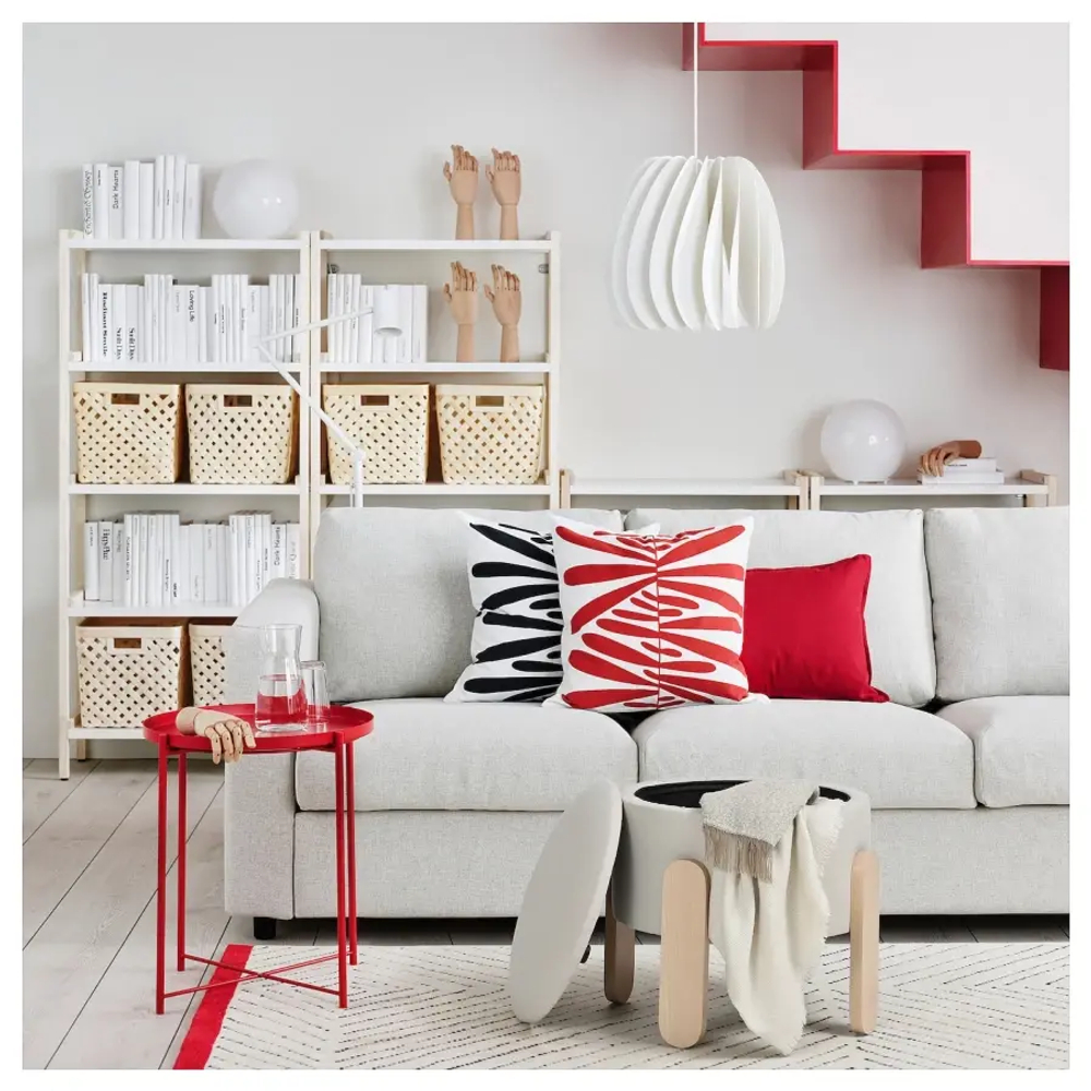 FÖRLUNDA Пуф с контейнером/Виссле бежевый ИКЕА