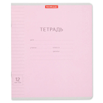 Тетрадь, 12 листов, линия, Erich Krause, Розовая, 40007