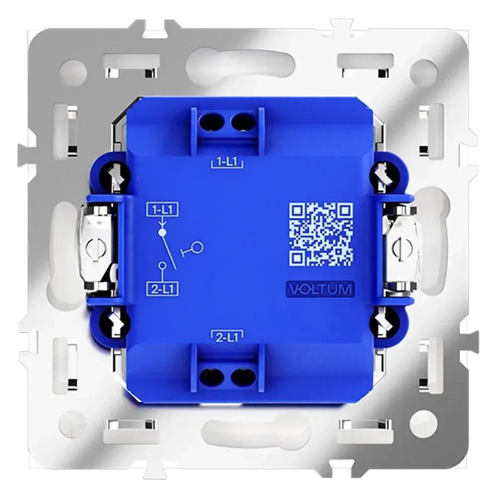 Выключатель встраиваемый VOLTUM S70 одноклавишный 10А, (белый матовый)