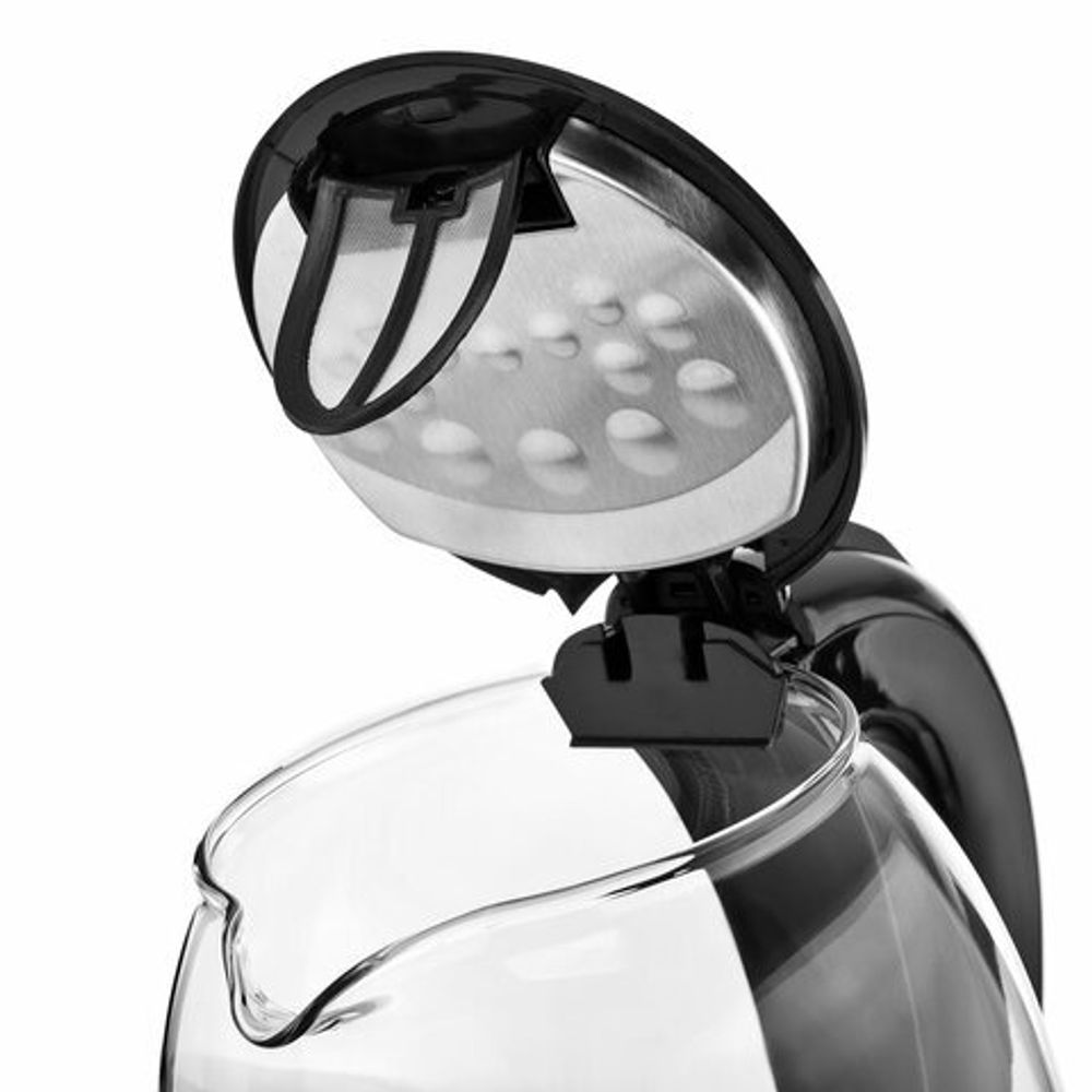 Чайник с терморегулятором BRAYER BR1003, 1,7 л, 2200 Вт, закрытый нагревательный элемент, стекло