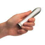 Серебристая металлическая вибропуля 12см Doxy Bullet Silver DXBLTS25