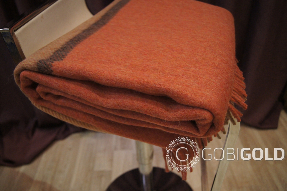 Плед из шерсти Альпаки 170x210 см. - розово-бежевый (арт. AGG001)