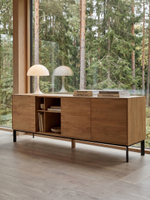 Комод деревянный Виби 200х42х71 см из массива дуба, тумба под телевизор на металлических ножках в стиле лофт