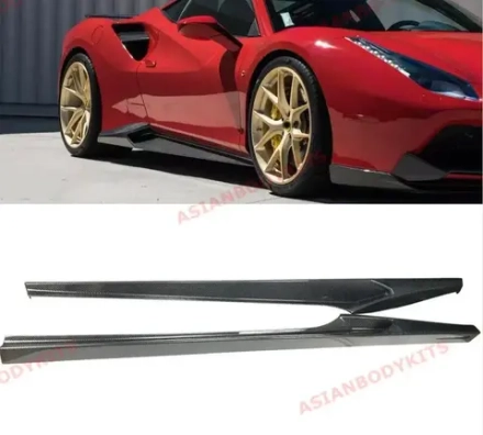 Карбоновые боковые юбки для Ferrari 488 GTB Spider 2015-2020 Феррари