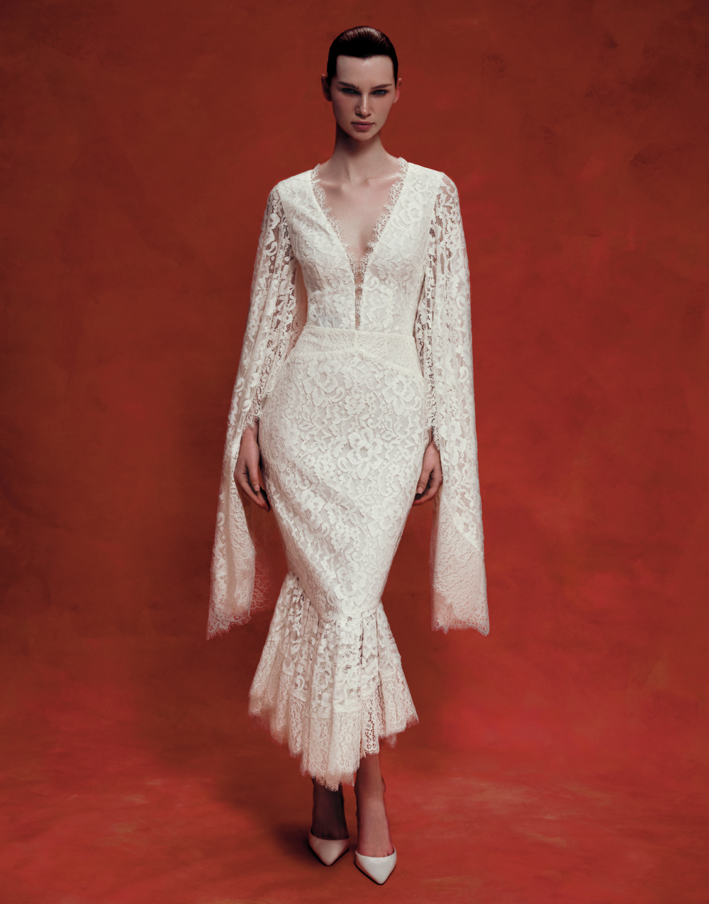 Платье миди из кружева