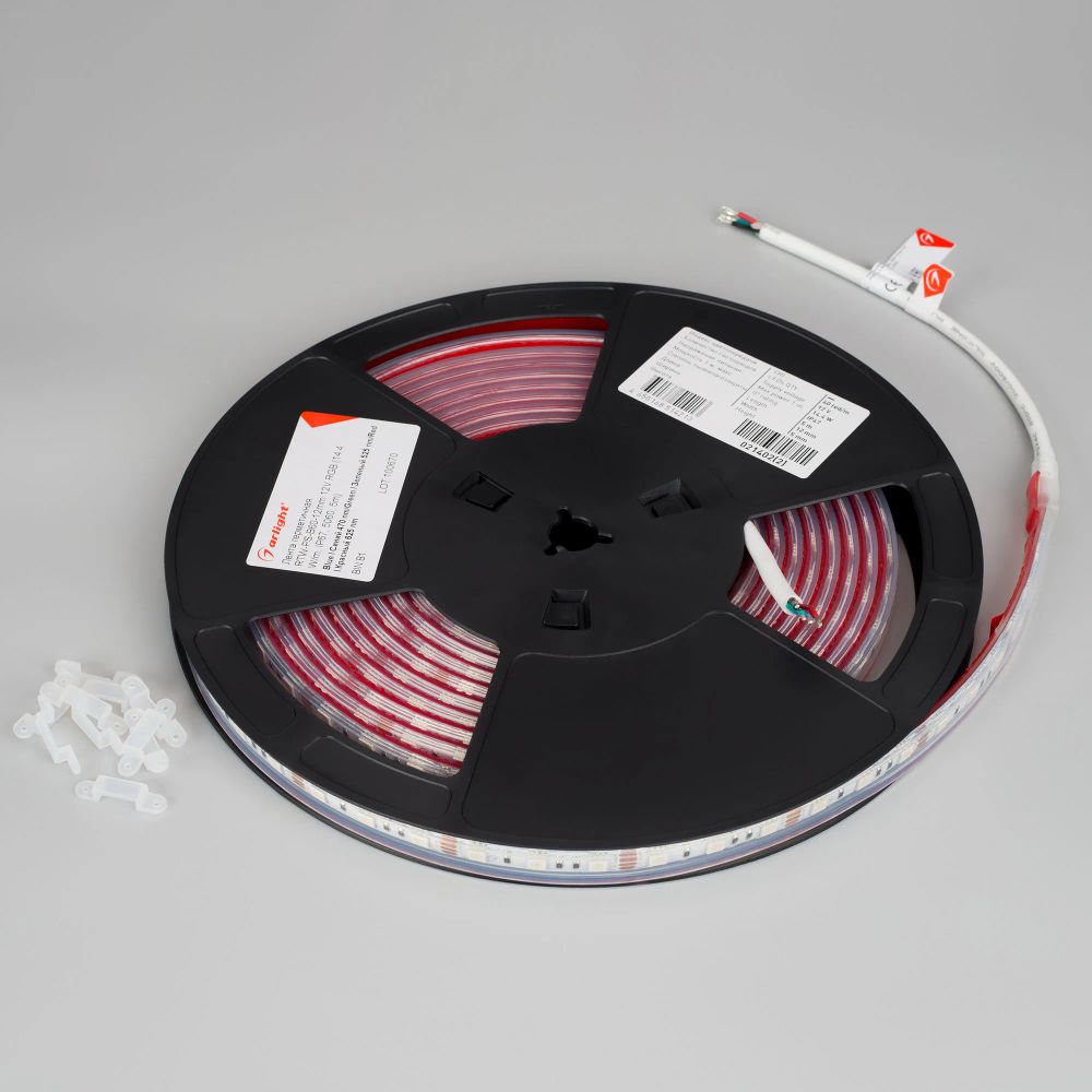 Светодиодная лента герметичная RTW-PS-B60-12mm 12V RGB (14.4 W/m, IP67, 5060, 5m) (Arlight, 14.4 Вт/м, IP67) 021402(2)
