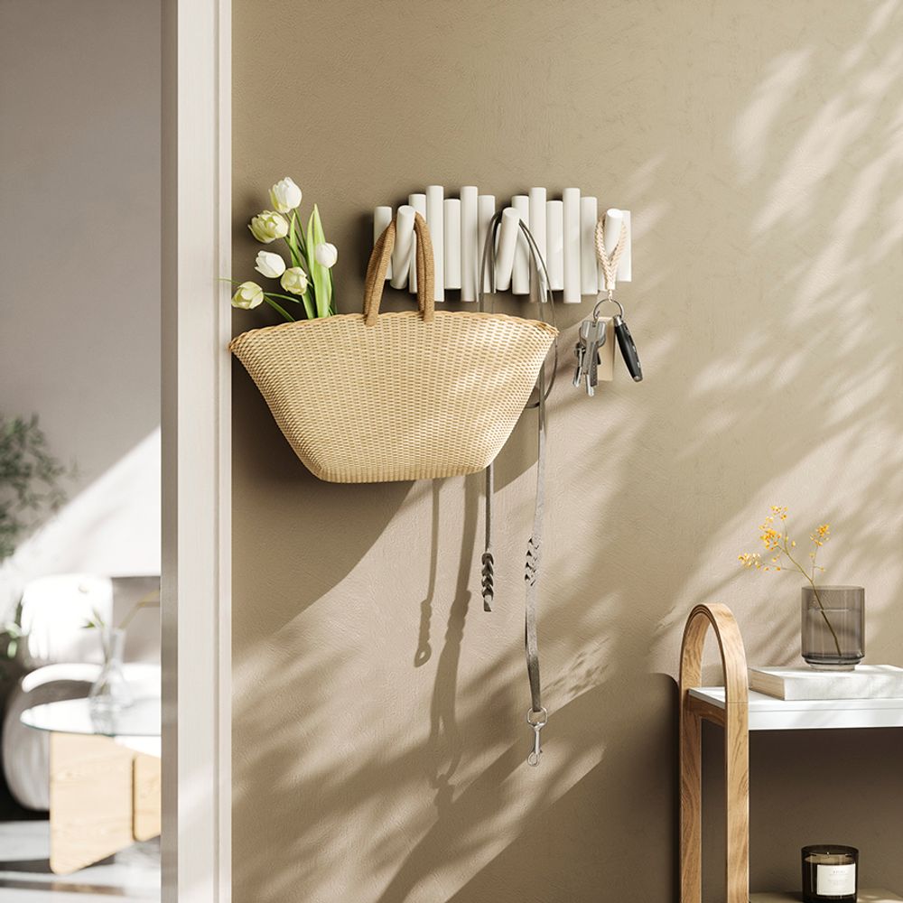 Вешалка настенная Picket, 5 крючков, белая