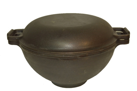 Казан  чугунный с крышкой-сковородой, 7 л.