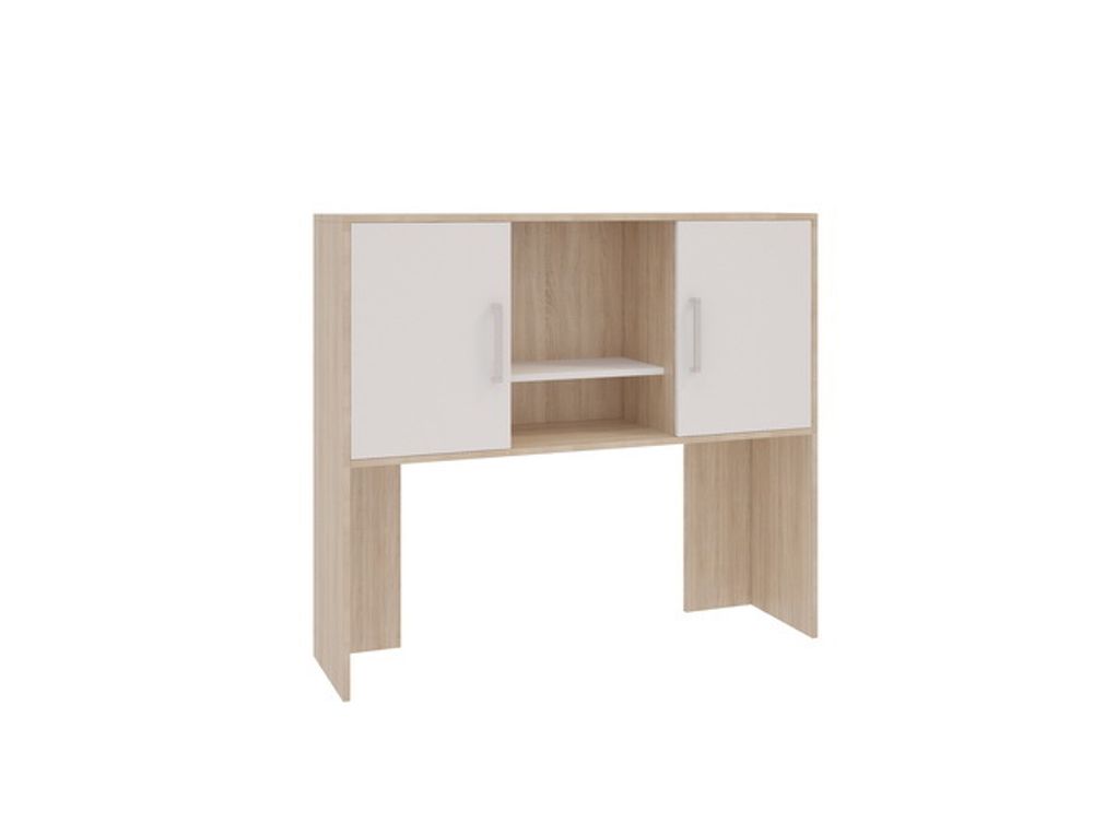 Стол компьютерный «Лайт-2» 1200 с надстройкой (дуб сонома/белый), ЛДСП 16 мм, Мебельсон