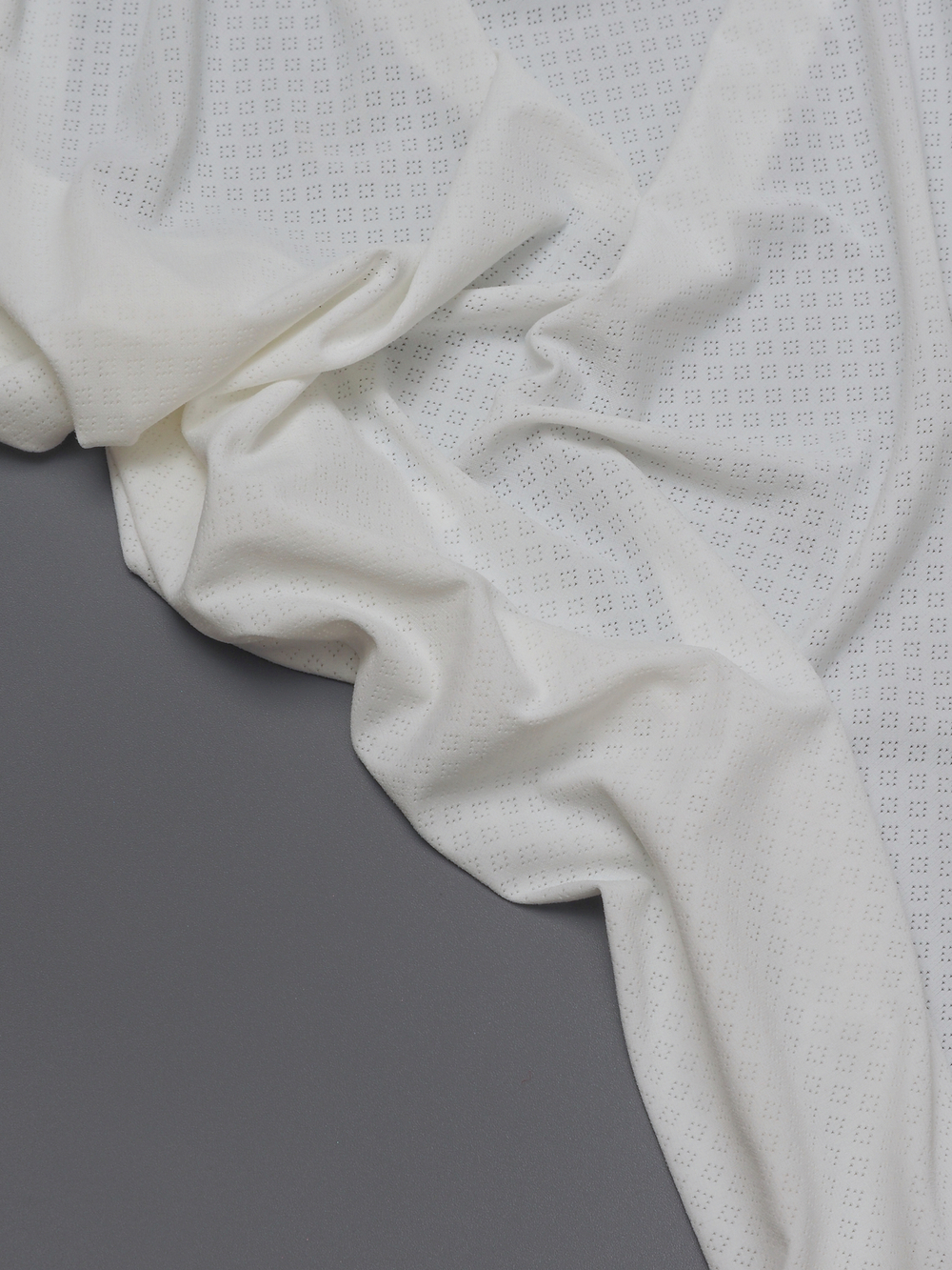 Микрофибра бельевая ажурная матовая эластичная цвет белый