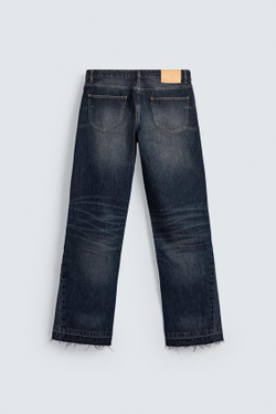 ZARA ДЖИНСЫ FLARE FIT СТРУКТУРНЫЕ, ТЕМНО-СИНИЙ/БЕЛЫЙ