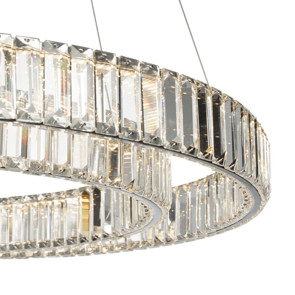 Citilux Чезаре CL338281 LED Люстра хрустальная с пультом Хром