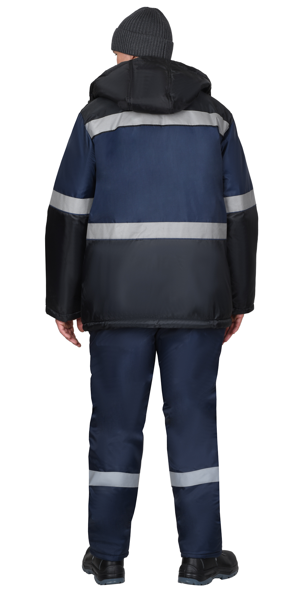 Куртка СИРИУС-ТЕРМИНАЛ зимняя, темно-синяя с черным и СОП