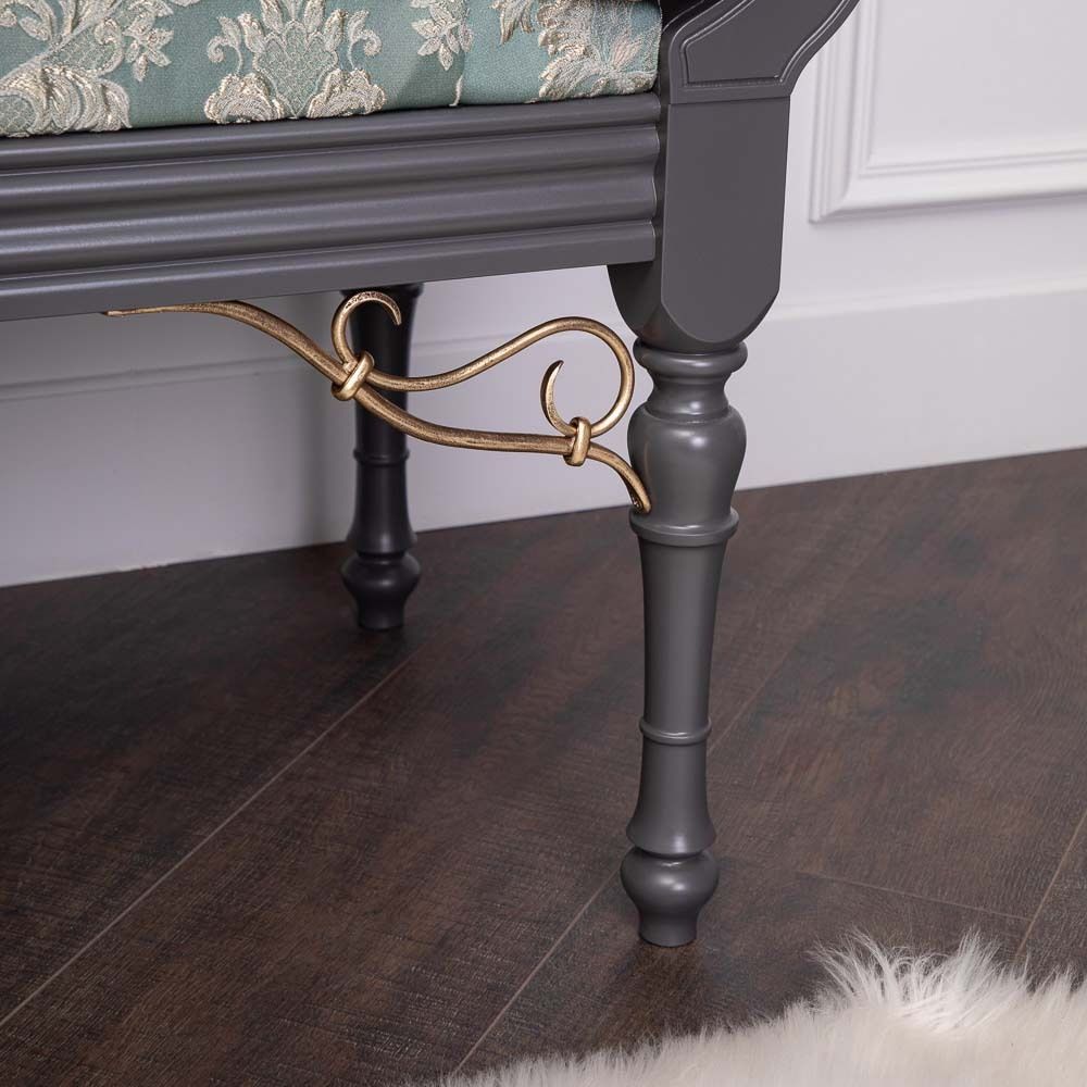 Банкетка Флоренция Премиум Серый Каледония Даймонд Минт Амбер