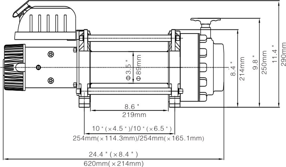 Лебёдка электрическая (индустр.) 12V Runva 17500 lbs 7930 кг