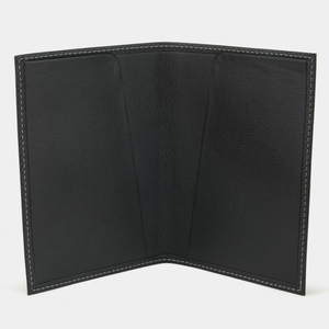 Обложка для паспорта из натуральной кожи теленка, черного цвета