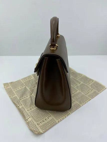 Женская мини-сумка Gucci Horsebit 1955 коричневый