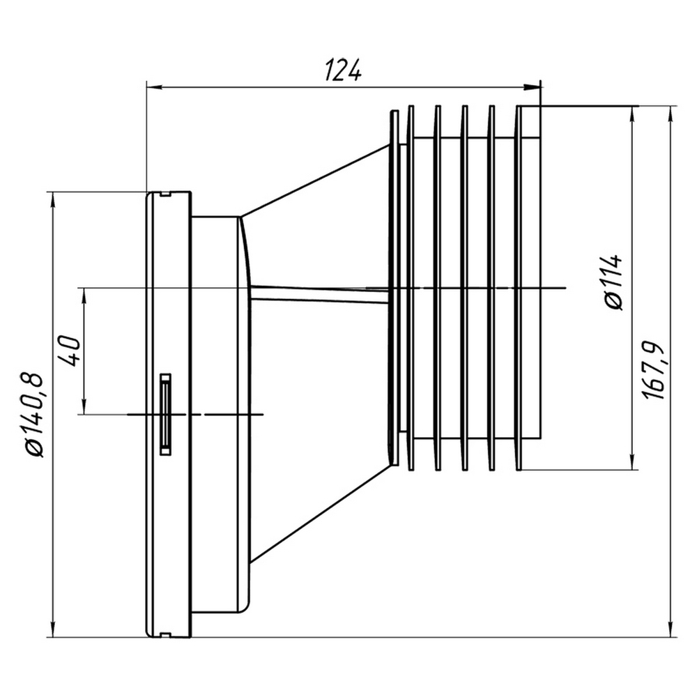 Манжета унитазная жесткая эксц 40 мм W0420 АНИ пласт