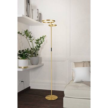 Светодиодный торшер с регулировкой цветовой температуры LED 16W+12W 2700К-6500K 901975 латунь Castelpoto 1 Eglo