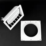 Вывод, выход стенной 175х175 мм с обратным клапаном с выходом D120 белый