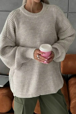 Свитер женский вязка, цвет молочный, размер 42-52