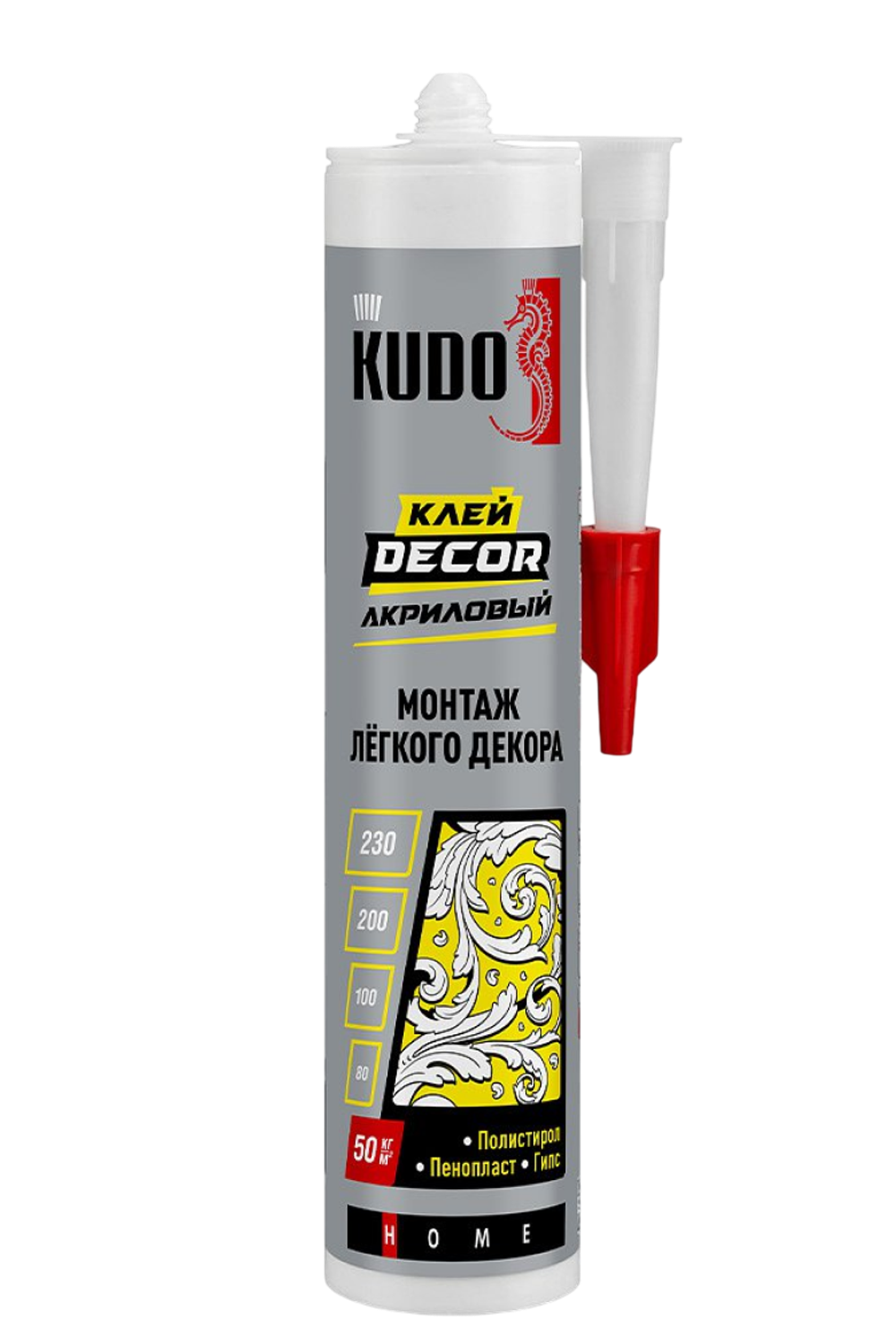Клей монтажный "KUDO DEKOR" акрил.белый 280мл. КВК-311