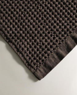 ZARA HOME ВАФЕЛЬНОЕ БАННОЕ ПОЛОТЕНЦЕ, КОРИЧНЕВЫЙ