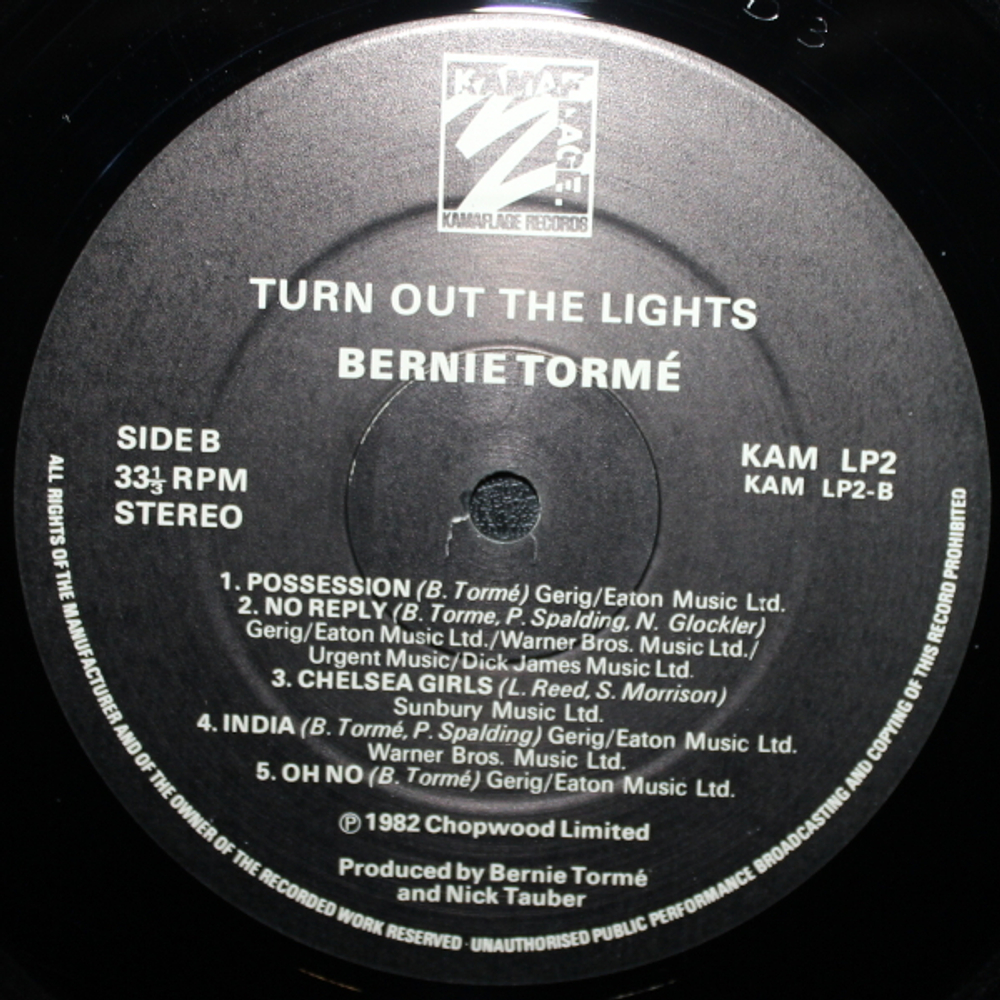 Bernie Torm? / Turn Out The Lights (LP)