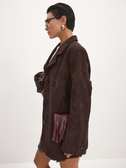 Жакет оверсайз из натуральной кожи