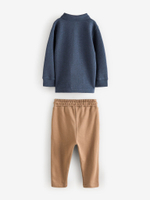 Поло с длинным рукавом и брюки в комплекте для мальчика Next 948-986, Темно-синий, Бежевый