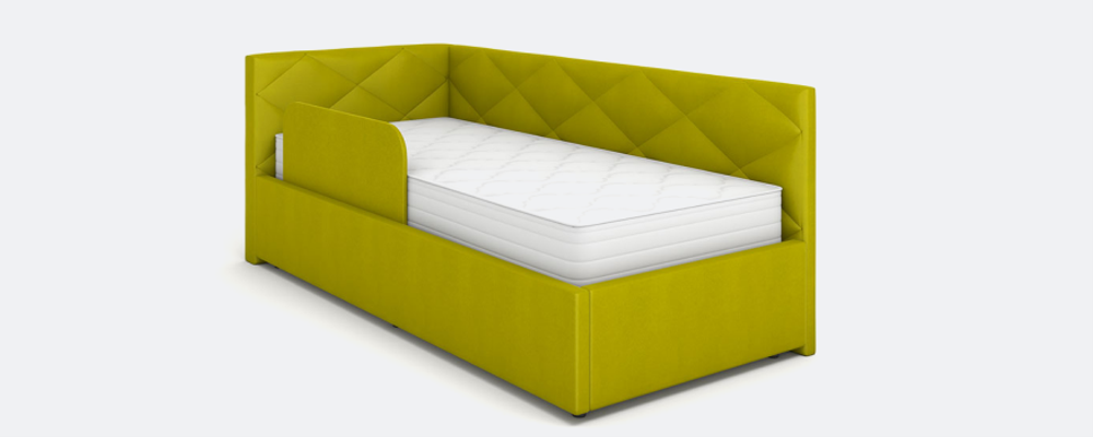 Кровать Эмили (с.м 90*200) (ТКФ) (Newtone cacao, ВариантКроя1) /