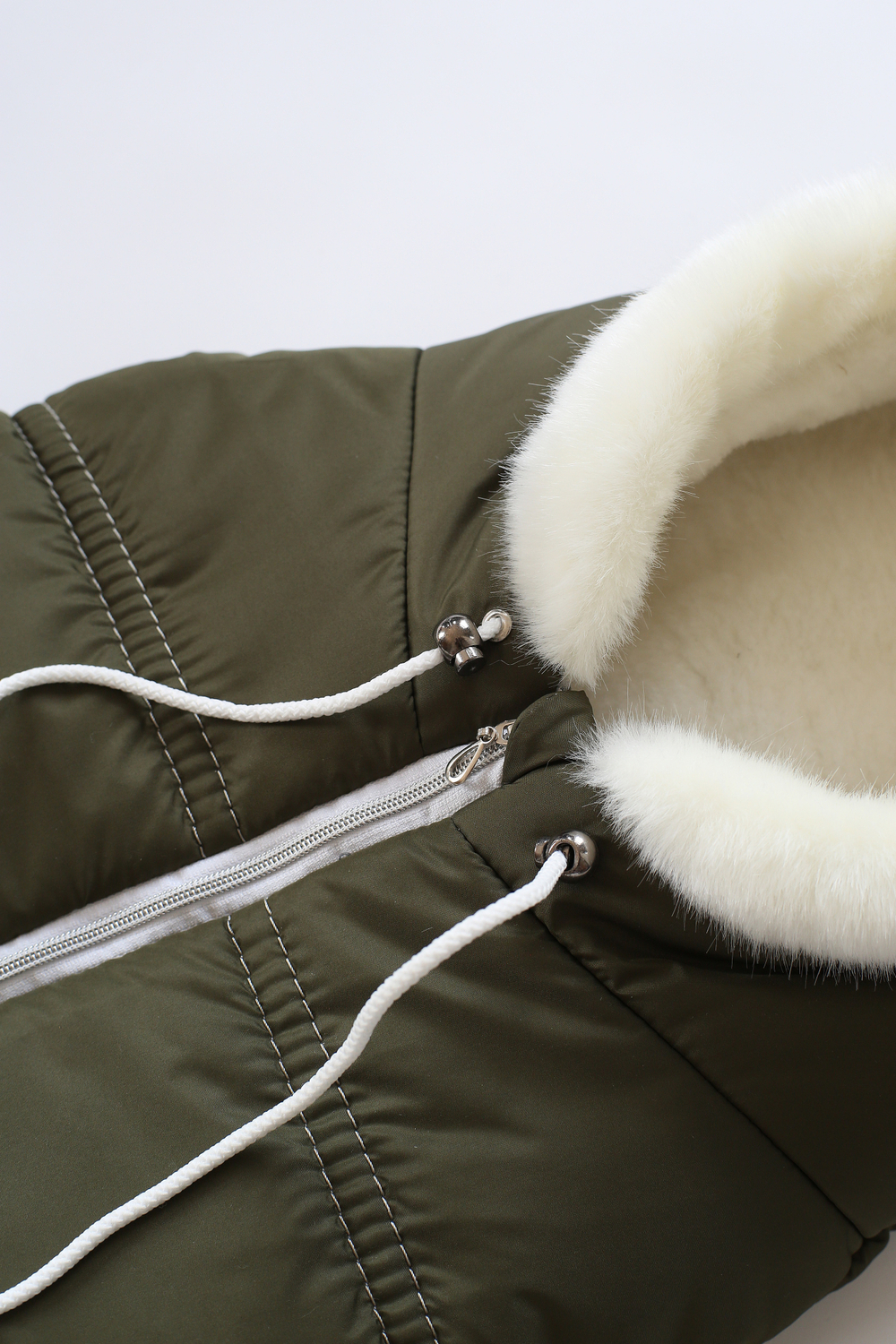 Конверт зимний для новорожденного - Норка (хаки)