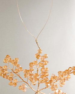 ZARA HOME ЕЛОЧНОЕ УКРАШЕНИЕ «ЦВЕТЫ» ИЗ БУСИН, КАРАМЕЛЬНЫЙ