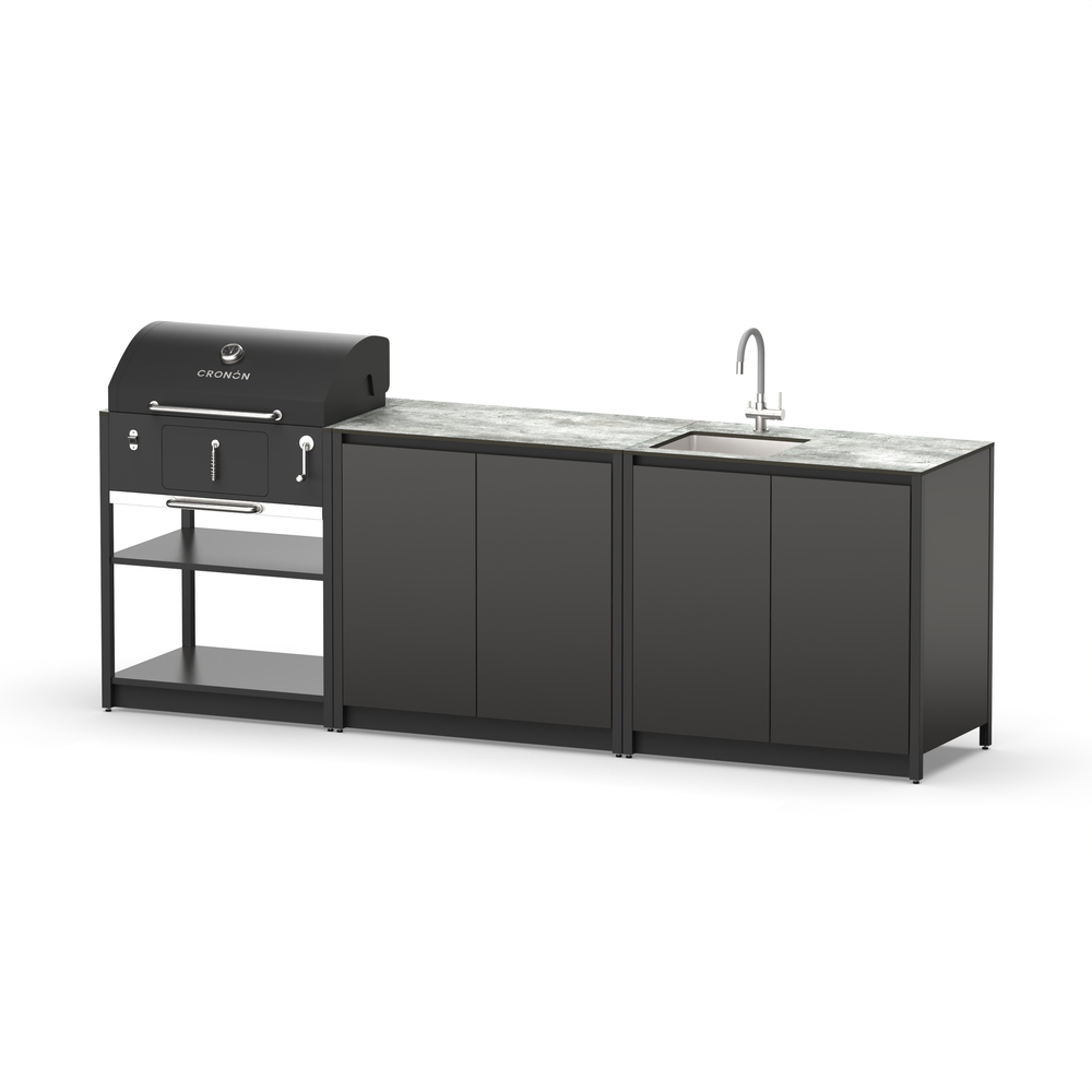 Барбекю комплекс Lounge F-104SB, 2.6 м, черный/серый каспий