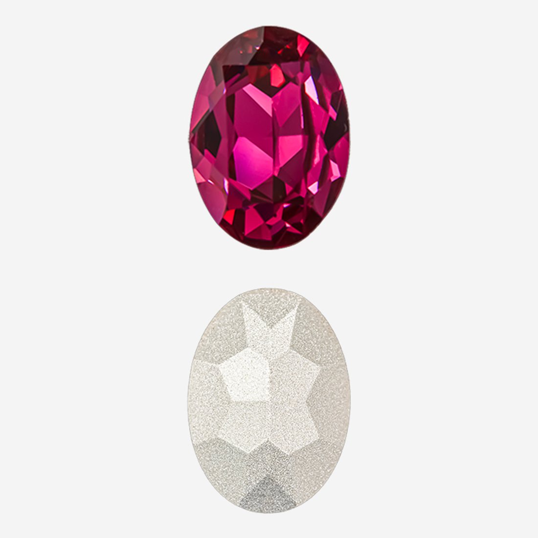 Кристалл Овал (Oval Fancy Stone), оттенок "Fuchsia", 18*13мм