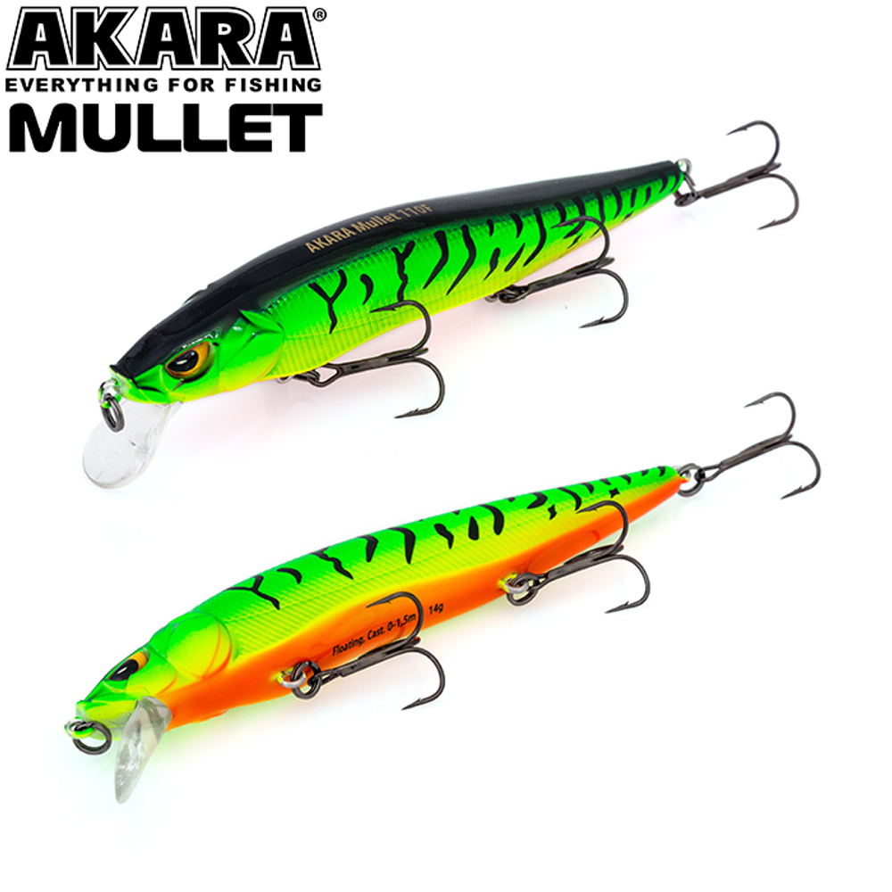 Воблер Akara Mullet 110F 14 гр. (1/2 oz 4,3 in) A68